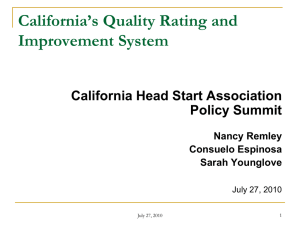State Early Learning Advisory Council/Early Learning Quality