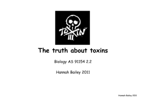 Biol 2pt2 Unit plan Truth about toxins Hannah