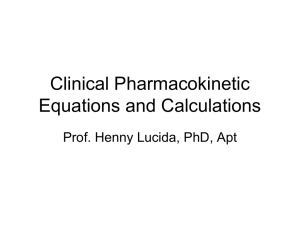 Clinical Pharmacokinetic Equations and Calculations