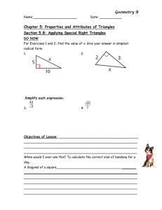 Geo 5.8 Applying Special Right Triangles Student Notes