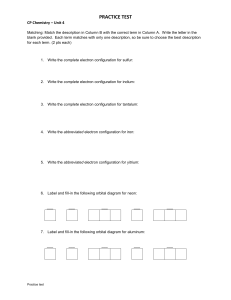 Name: _______________ (2 points !) Final Exam Chem 112