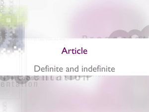 Definite and indefinite articles power point