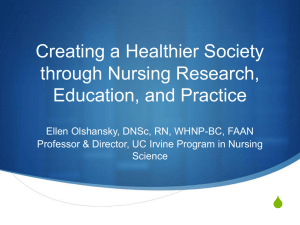 Creating a Healthier Society through Nursing Research, Education