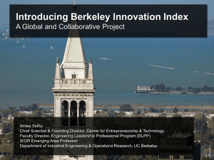 Announcing Berkeley Innovation Index and Global Toolkit