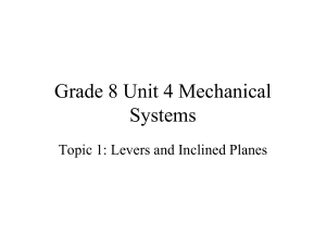 Grade 8 Unit 4 Mechanical Systems Topic1