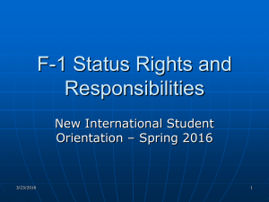 F-1 Status Rights and Responsibilities