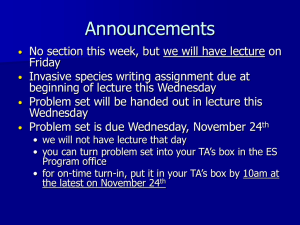 Week 8 Lecture - Environmental Studies Program