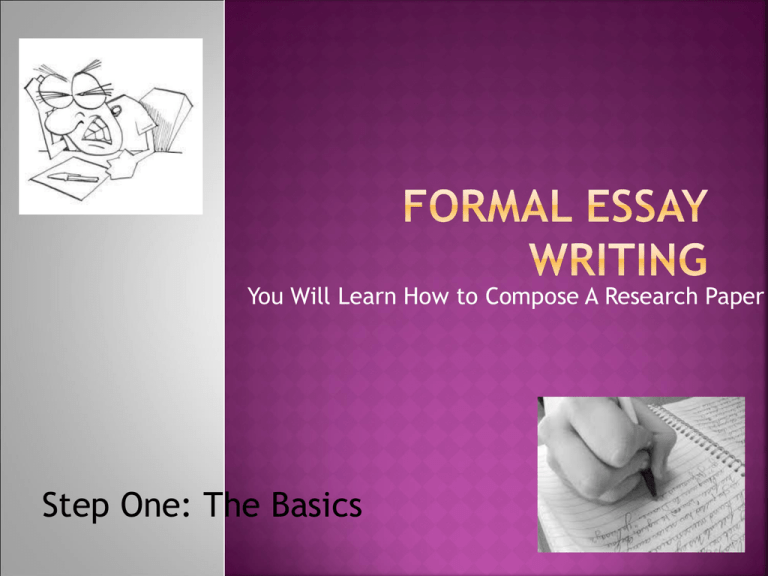 definition of formal essay in writing