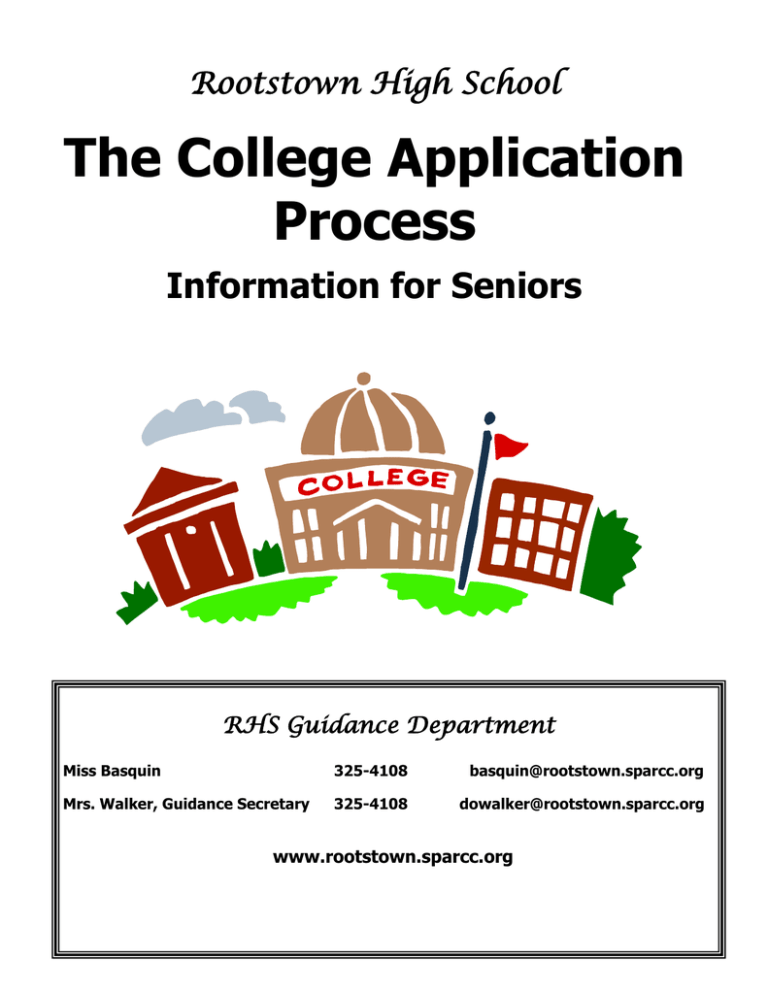 Rootstown High School The College Application Process