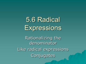 5.6 Radical Expressions