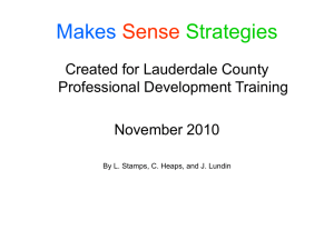 Makes Sense Strategies - Lauderdale County Schools