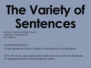 The Structure of a Sentence - Brooklyn Technical High School