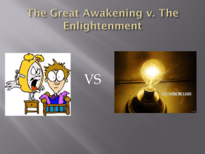 The Great Awakening v. The Enlightenment