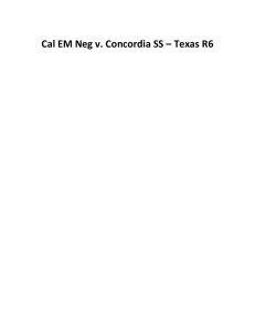 Cal EM Neg v. Concordia SS – Texas R6