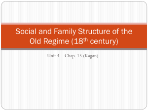 Social and Family Structure of the Old Regime (18th century)