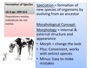Formation of Species 16.3 pp. 309