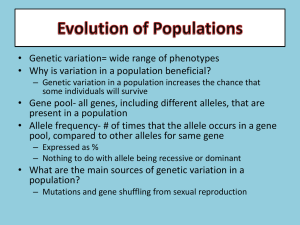 Ch 16- Evolution of Populations