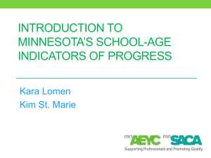 I10. School Age Indicators of Progress - MnAEYC