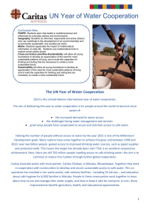 UN Year of Water Cooperation: Case Studies and