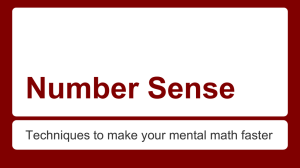 Number Sense Tips and Rules
