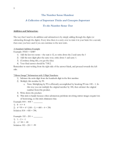 The Number Sense Handout