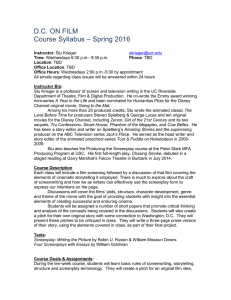 D.C. ON FILM Course Syllabus – Spring 2016 Instructor: Stu Krieger