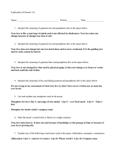 Key Explication of Sonnet 116