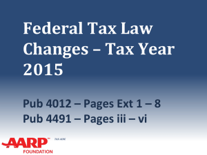 Tax Law Changes 2015 Comments?