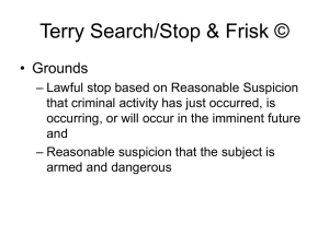 Terry Search/Stop & Frisk