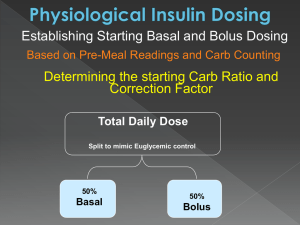 Establishing Basal and Bolus Dosing