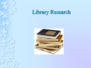 Lecture 6: Library Research