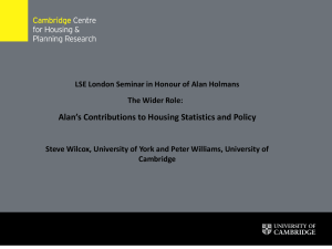 The Wider Role: Alan's Contributions to Housing Statistics and