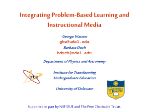 problem-based learning - University of Delaware Dept. of Physics