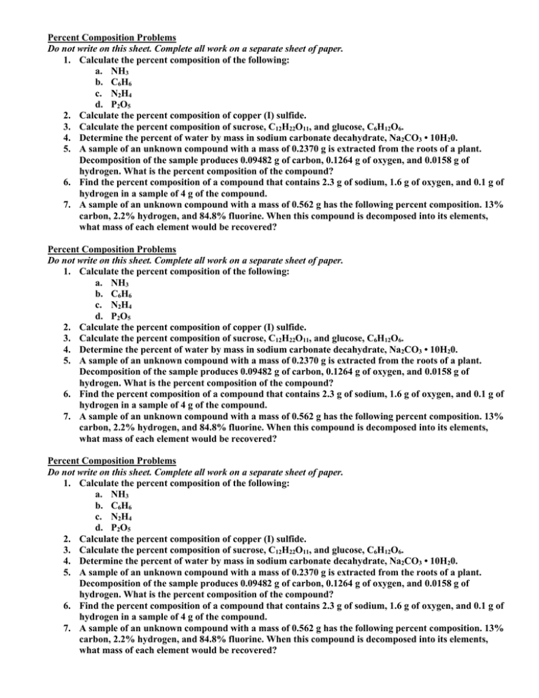 percent-composition-problems