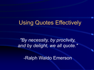 Using Quotes Effectively