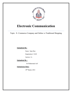 E- Commerce Company and Online vs Traditional