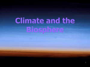 Climate and the Biosphere