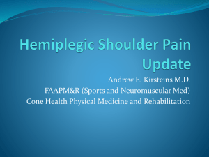 Hemiplegic Shoulder Pain Update