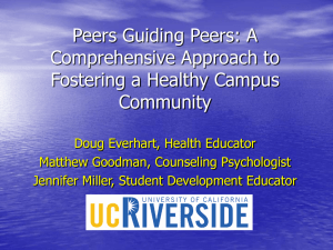 Peers Guiding Peers - The Well - University of California, Riverside