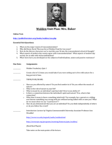 Walden Unit Plan - Mrs. Baker's Classes at BHS