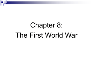 Chapter 8:The First World War