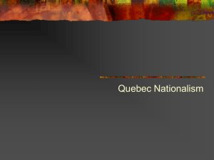 Quebec Nationalism and Canadian Identity Due