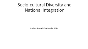 Socio-cultural Diversity and National Integration