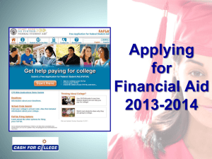 Applying for Financial Aid 2011-12