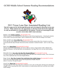 2013-2014 Texas Bluebonnet Annotated Reading List