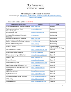 Advertising Venues for Faculty Recruitment