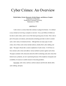 Cyber Crimes Research Paper - Southeastern Louisiana University
