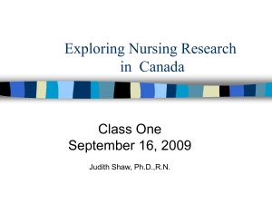 Research in Nursing in Canada