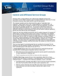 Control and Affiliated Service Groups