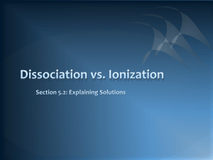 Dissociation vs. Ionization